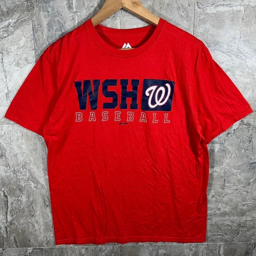 Majestic Washington Nationals red baseball t-shirt Men's Size L #MLB‎ #baseball